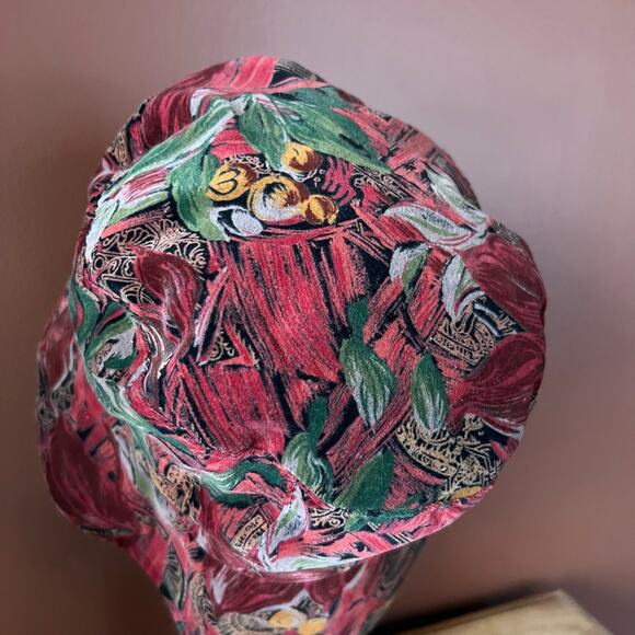 Vintage Y2K 2000s Floral Baroque Velvet Printed Bucket Hat One Size - Picture 6 of 9